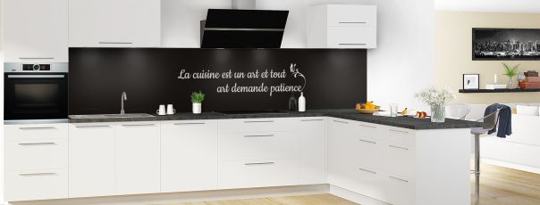 Crédence de cuisine Citation  couleur Noir panoramique en perspective