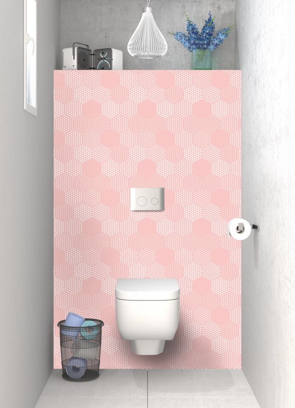 Panneau WC Camaïeu hexagone couleur Quartz rose