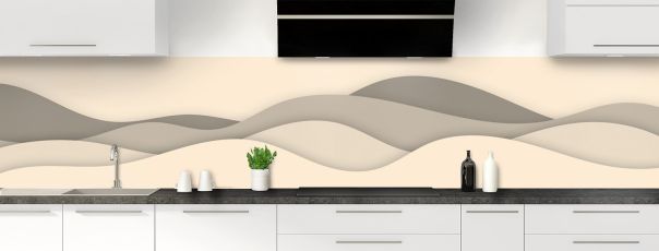 Crédence de cuisine Vagues couleur Dune panoramique motif inversé