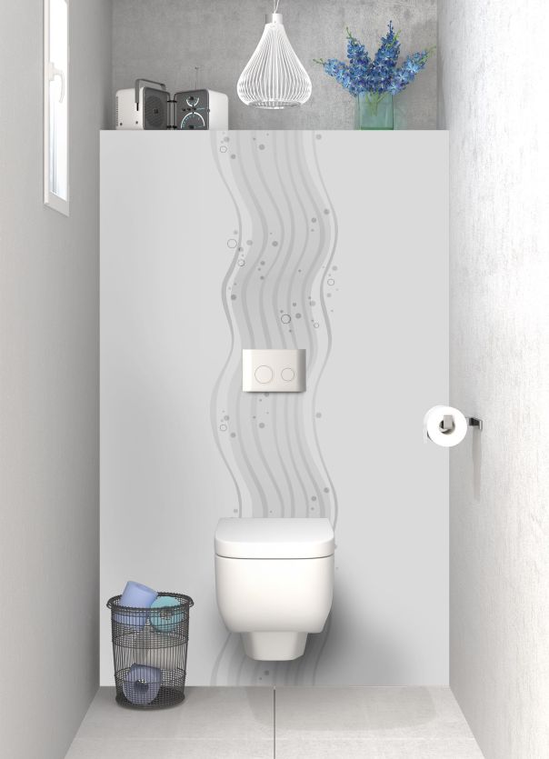 Panneau WC Vagues design couleur Gris perle