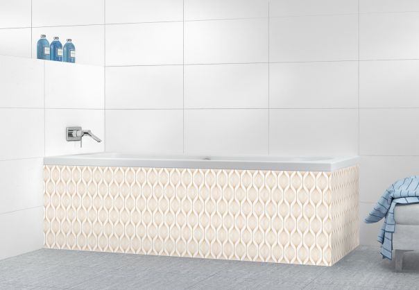 Panneau tablier de bain Rubans design couleur Coquille d'oeuf