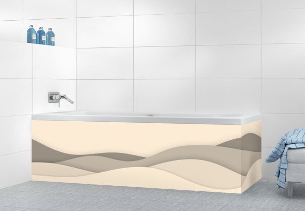 Panneau tablier de bain Vagues couleur Dune motif inversé