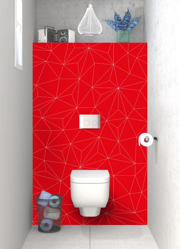 Panneau WC Constellation couleur Rouge vermillon motif inversé
