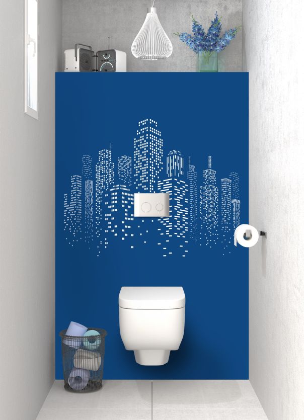 Panneau WC Gratte-ciels couleur Bleu électrique