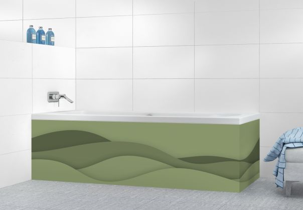 Panneau tablier de bain Vagues couleur Vert sauge