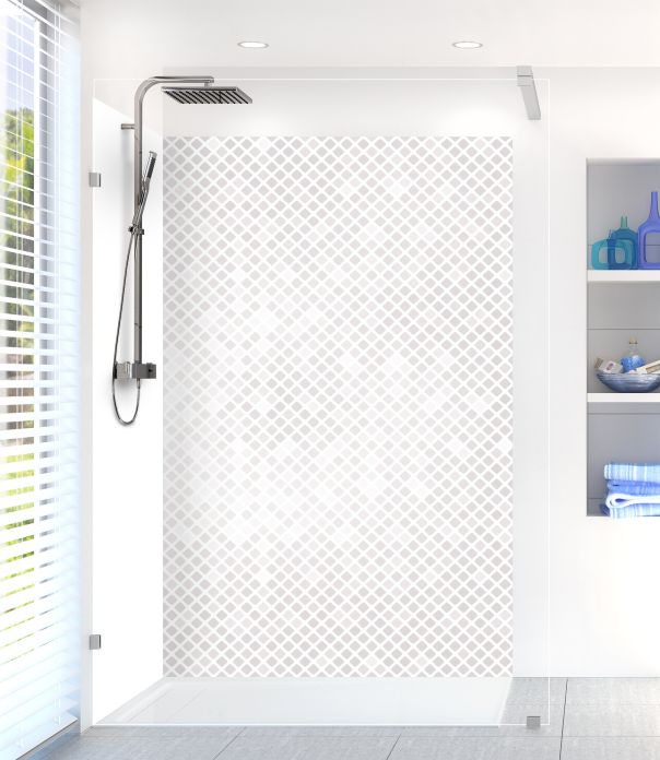 Panneau de douche Diamants brillants couleur Blanc motif inversé