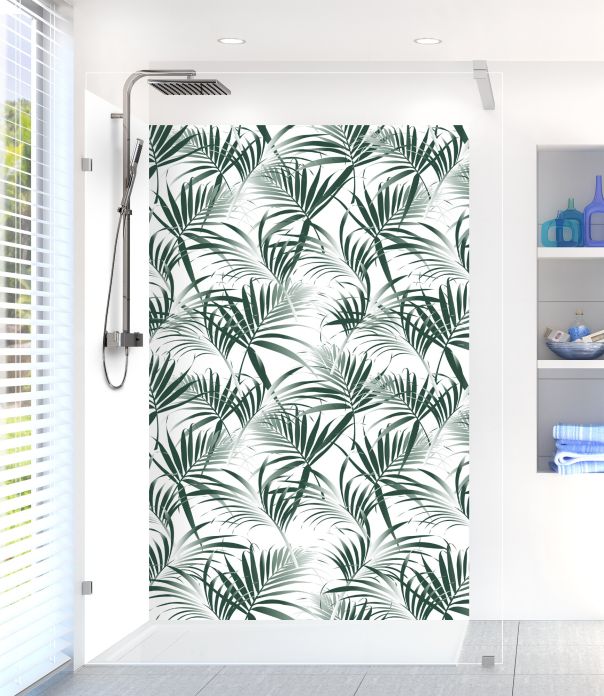 Panneau de douche Feuilles tropicales couleur Vert avocat