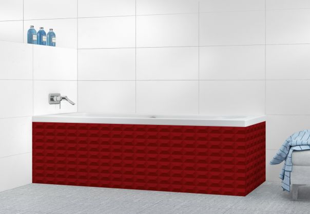 Panneau tablier de bain Briques en relief couleur Rouge grenat
