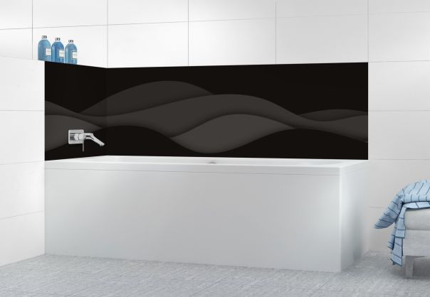 Panneau de bain Vagues couleur Noir