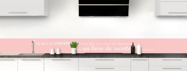 Crédence de cuisine Livre de recettes couleur Quartz rose frise