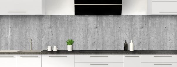 Crédence personnalisée motif béton brut tendance avec un aspect matière unique