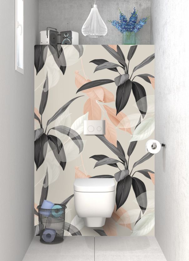 Panneau WC Plantes déco motif inversé