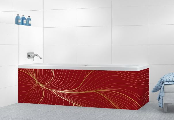 Panneau tablier de bain Volupté couleur Rouge grenat motif inversé