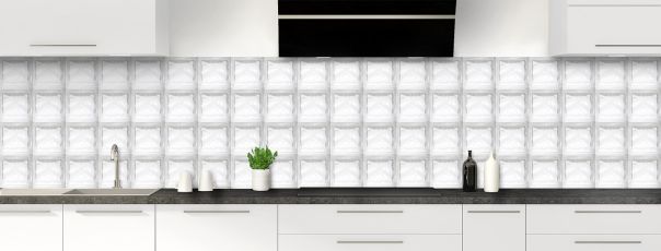 Crédence en blocs de verre pour une cuisine au design original aspect verre