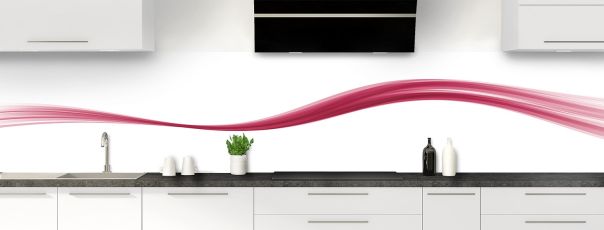 Crédence de cuisine Ruban couleur couleur Saphir rose panoramique motif inversé