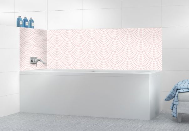 Panneau de bain Mosaïque petits cœurs couleur Quartz rose