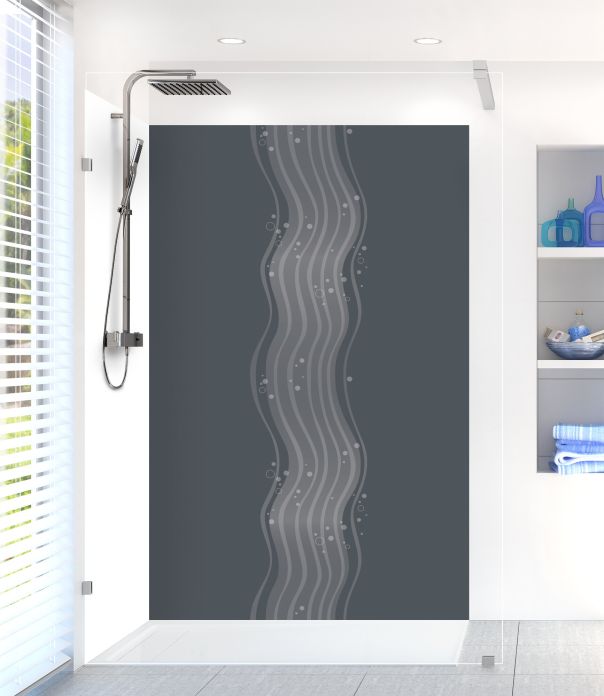 Panneau de douche Vagues design couleur Gris anthracite