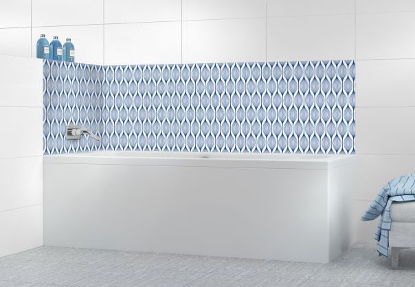 Panneau de bain Rubans design couleur Bleu électrique