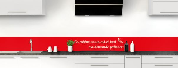 Crédence de cuisine Citation  couleur Rouge vermillon frise