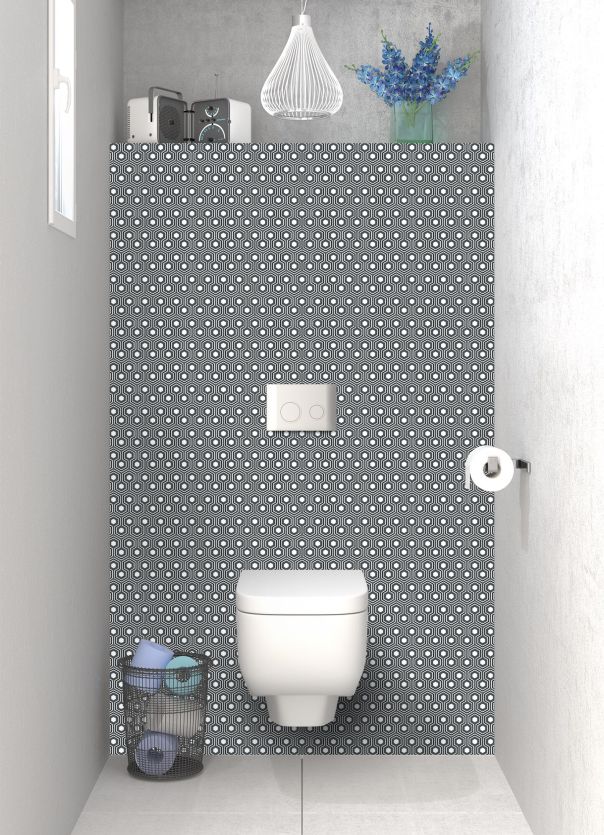 Panneau WC Hexagones  couleur Gris anthracite