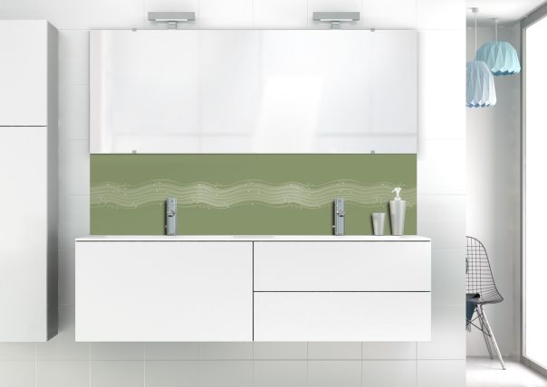 Panneau vasque Vagues design couleur Vert sauge