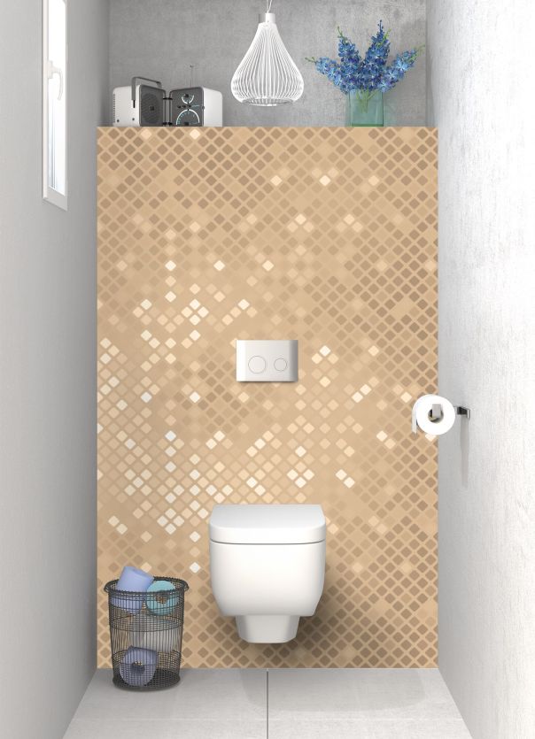 Panneau WC Diamants brillants couleur Coquille d'oeuf motif inversé