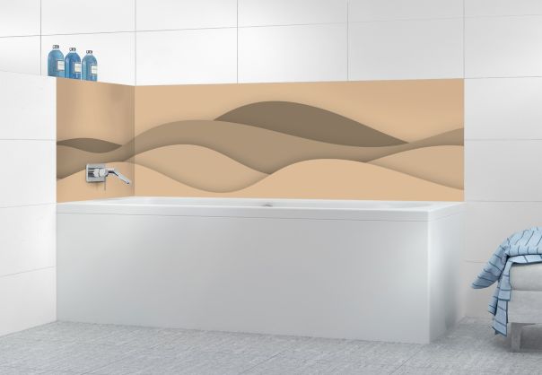 Panneau de bain Vagues couleur Coquille d'oeuf motif inversé