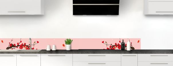 Crédence de cuisine Cerisier japonnais couleur Quartz rose frise