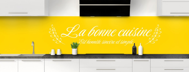 Crédence de cuisine La cuisine est un art couleur Mimosa panoramique