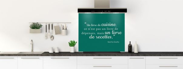 Crédence de cuisine Livre de recettes couleur Vert jade fond de hotte