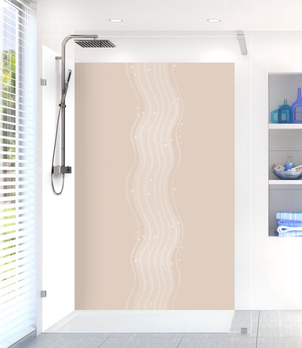 Panneau de douche Vagues design couleur Grège