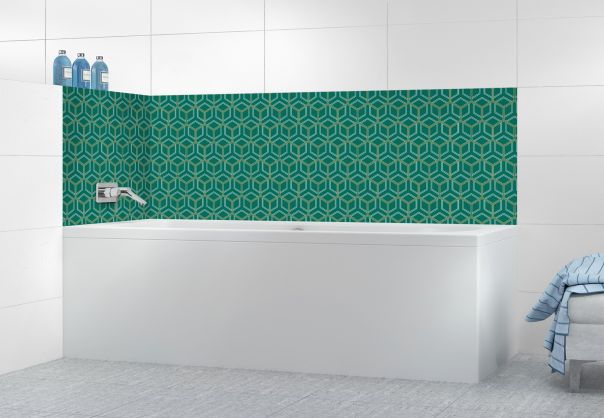 Panneau de bain Mailles doré couleur Vert jade