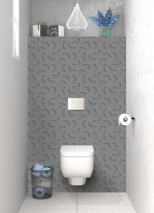 Panneau WC Hélice en relief couleur Gris pierre