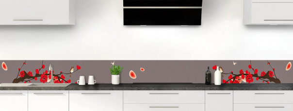 Crédence de cuisine Cerisier japonnais couleur taupe dosseret