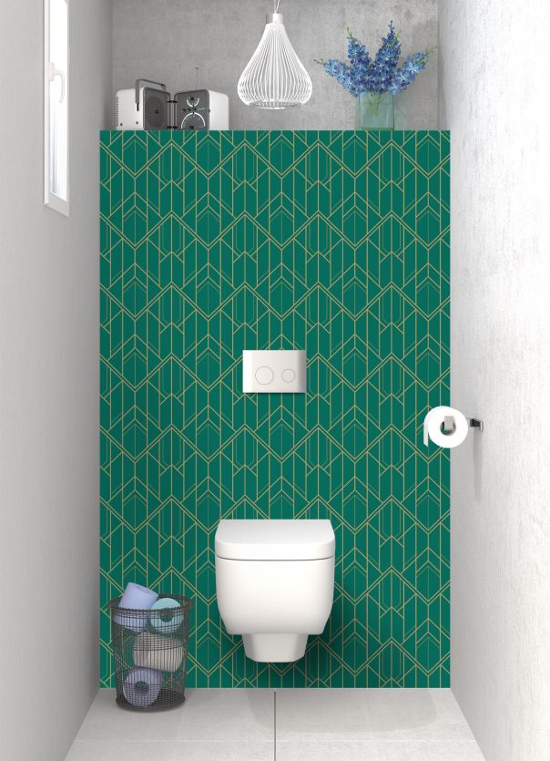 Panneau WC Gatsby doré couleur Vert jade