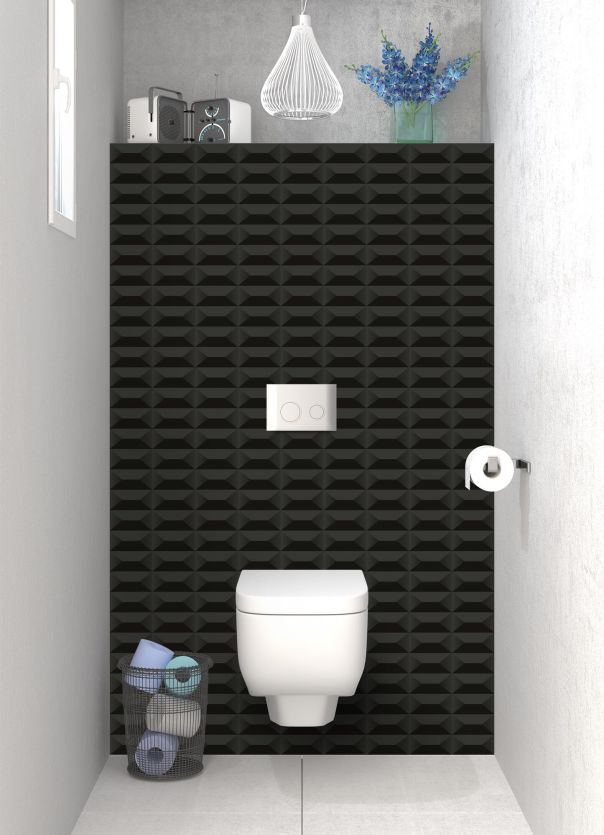 Panneau WC Briques en relief couleur Noir