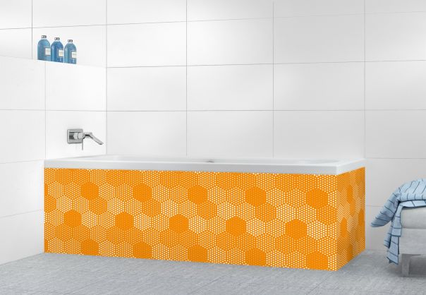 Panneau tablier de bain Camaïeu hexagone couleur Citrouille