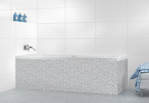 Panneau tablier de bain Mosaïque petits cœurs couleur Gris anthracite