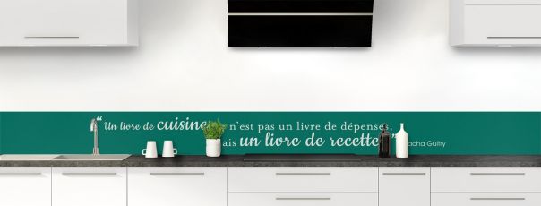 Crédence de cuisine Livre de recettes couleur Vert jade frise