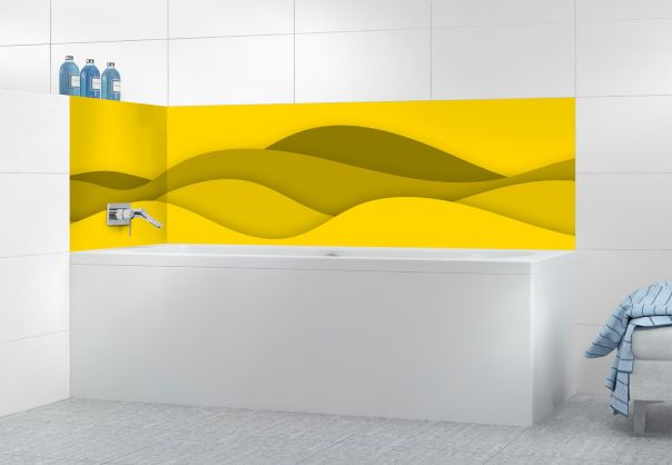 Panneau de bain Vagues couleur Mimosa motif inversé