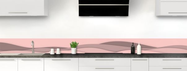 Crédence de cuisine Vagues couleur Quartz rose frise motif inversé
