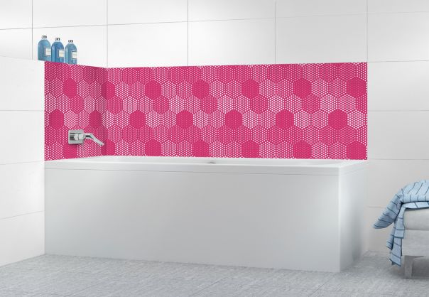Panneau de bain Camaïeu hexagone couleur Saphir rose