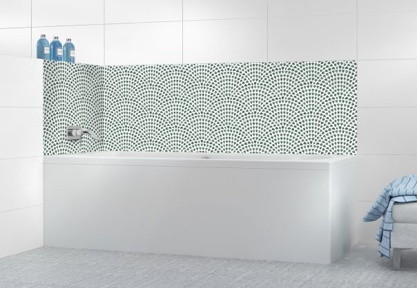 Panneau de bain Mosaïque petits cœurs couleur Vert avocat