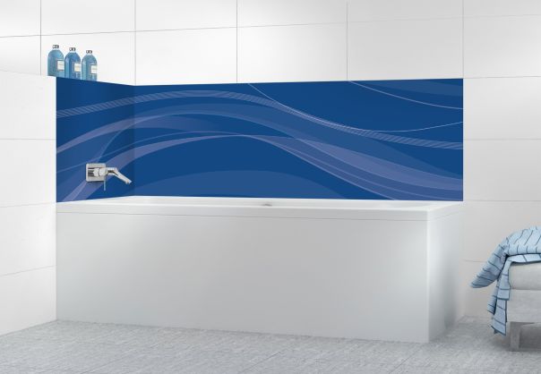 Panneau de bain Voilage couleur Bleu électrique motif inversé