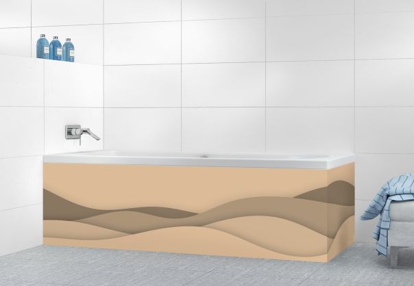 Panneau tablier de bain Vagues couleur Coquille d'oeuf motif inversé