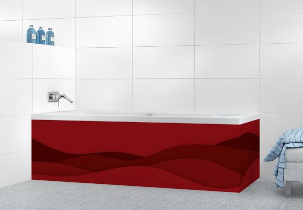 Panneau tablier de bain Vagues couleur Rouge grenat motif inversé