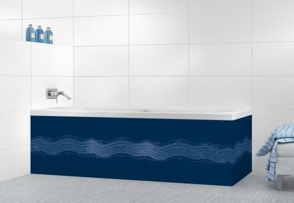 Panneau tablier de bain Vagues design couleur Bleu nuit