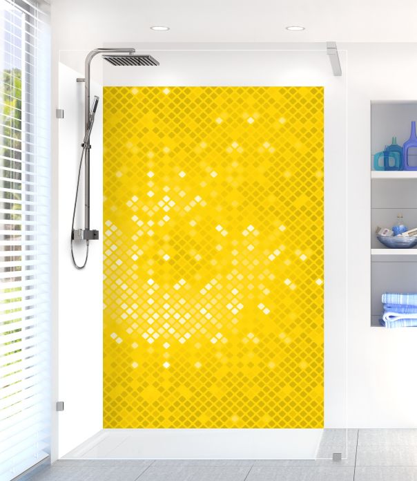 Panneau de douche Diamants brillants couleur Mimosa motif inversé
