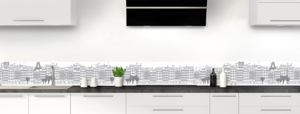Crédence de cuisine La rue couleur Gris anthracite frise motif inversé