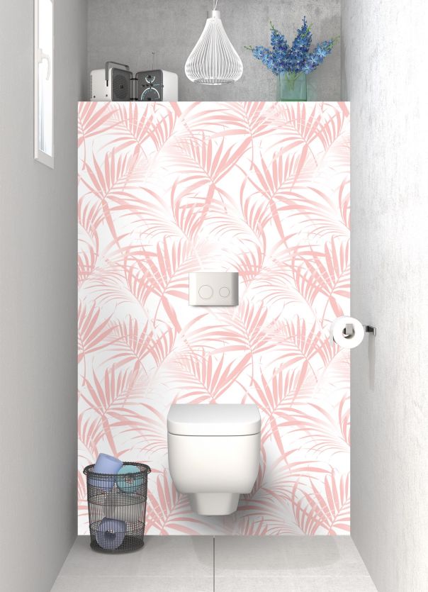 Panneau WC Feuilles tropicales couleur Quartz rose